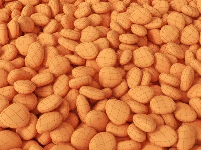 Gray pebble smooth road 3D model