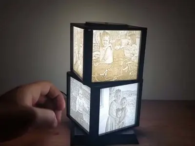 ROTATING LITHOPHANE LAMP 3D print model