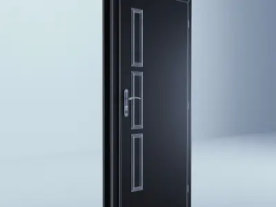 Indoor Outdoor White Door Set 1 3D model