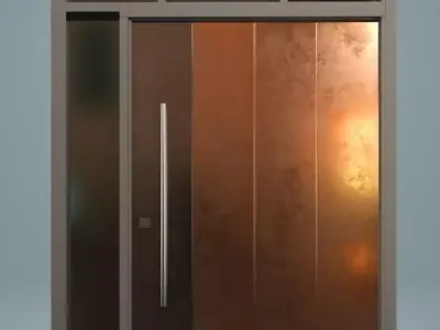 Entrance Copper pivot Door 3D model