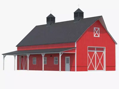 Red Barn Low-poly 3D model purchase