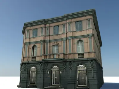 Corner building 22974 Low-poly 3D model