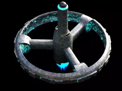 Space Station Lowpoly Game Ready PBR Low-poly 3D model