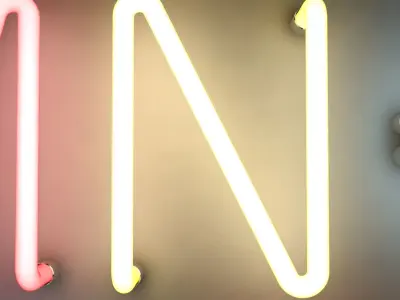 Fluorescent Tube Alphabet 2 3D model