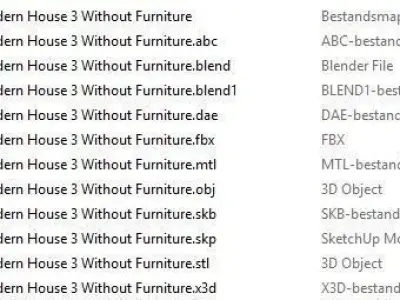 SHC Spanish Modern House 3 Without Furniture Low-poly 3D model