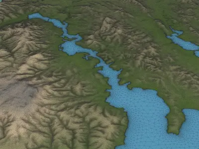 Hobart -3D Terrain Model Low-poly 3D model
