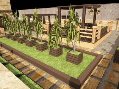 3D model of Roof Garden residential apartment with full details 3D model