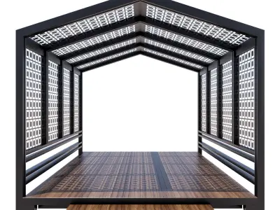 Pergola Barbecue 6 3D model