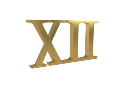 Roman Numerals 12 v1 002 Low-poly 3D model