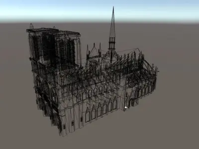 Notre Dame Low-poly 3D model