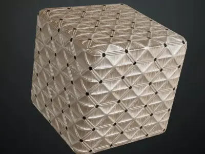 Beige Diamond Quilted Fabric Texture PBR Seamless Texture