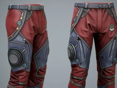Sci-Fi Pants Sneakers P04 Low-poly 3D model