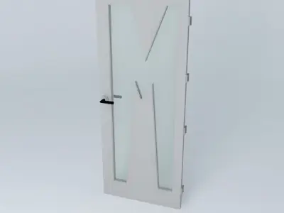 Letter M 3D door very detail with glass lock and hinger Free 3D model