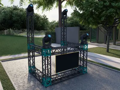 dj booth Low-poly 3D model