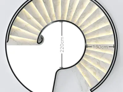 Neoclassical spiral staircase 3D model