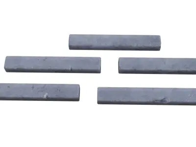 Curb set of concrete blocks Low-poly 3D model