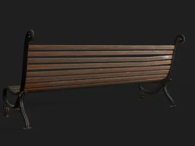 Street Bench Low-poly 3D model buy