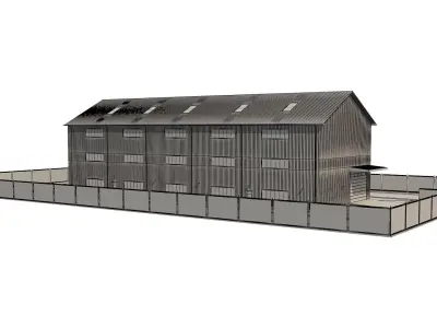 Warehouse With Interior 1 3D model
