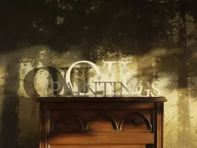 12 Realistic Oil Paintings Low-poly 3D model