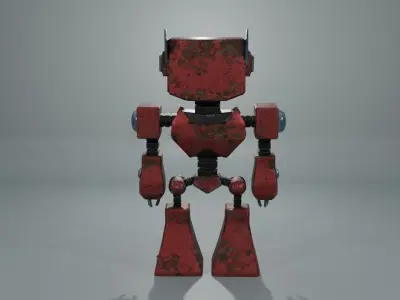 Red Robobot RR-01 - RIGGED 3D model