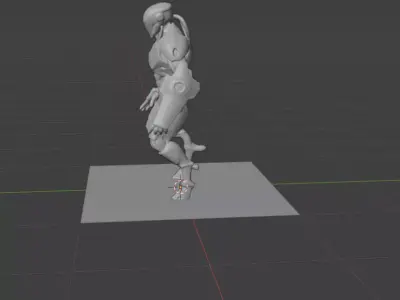 Industrial Worker Bot Low-poly 3D model