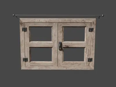 old wood window 3D model