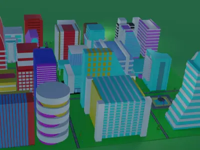 Low Poly City 3D model