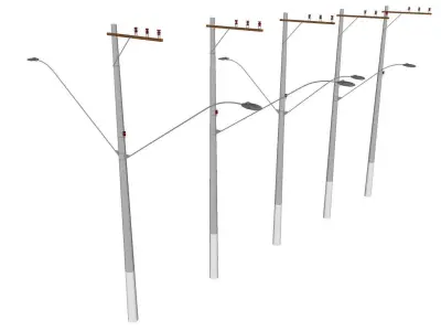 Concrete Lamp Post - Light Pole - Street Light - Group 15 3D model