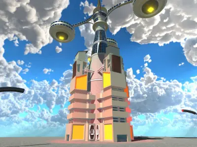 Sci-Fi Building 9 3D model