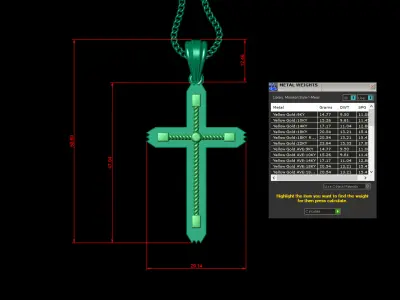 Cross Light Gold 4CP081 3DM STL 3D print model