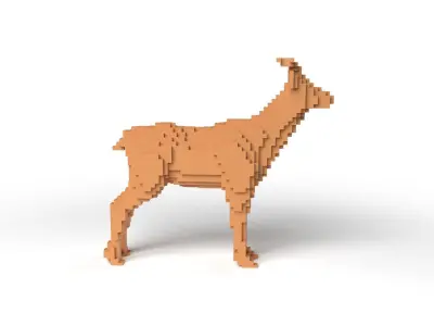 Deer Minecraft Voxel Low-poly 3D model