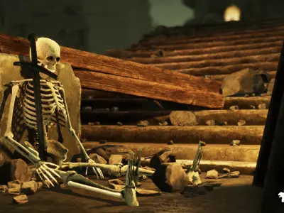 Dwarven Dungeon - Throne Room Low-poly 3D model