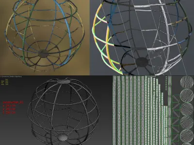 Old Soviet Playground set Low-poly 3D model