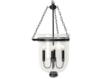 Industrial Clear Glass Pendant Light 3D model