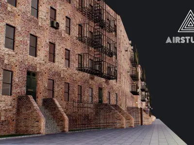 New York Street Low-poly 3D model