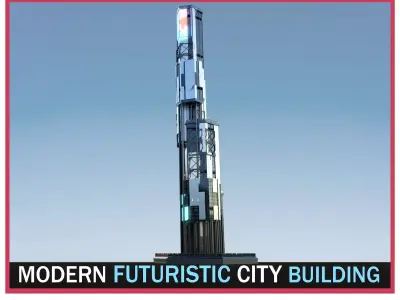 Futuristic Future Modern City Building Skyscraper 28 3D model