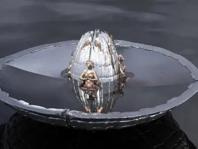 Medieval elegant fountain 3D model