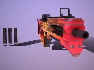 Sci-Fi Weapon Hunter II Low-poly 3D model