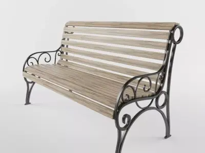 bench wrought iron park Free 3D model