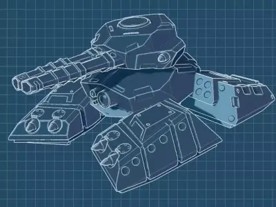 Sci fi Hover Robot Tank 3D printable model  3D print model