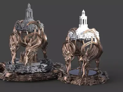 Art Deco Victorian fantasy architecture 2 models  3D model