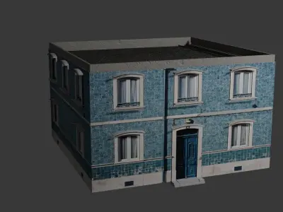 Realistic Building house Free low-poly 3D model