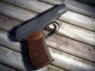 Weapons rifle Low-poly 3D model