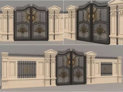 Classic European style Mansion Gate 3 3D model