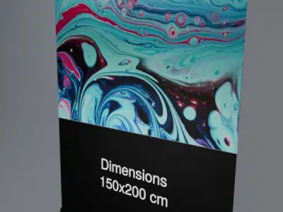 Rollup 150x200cm Black with lights 3D model