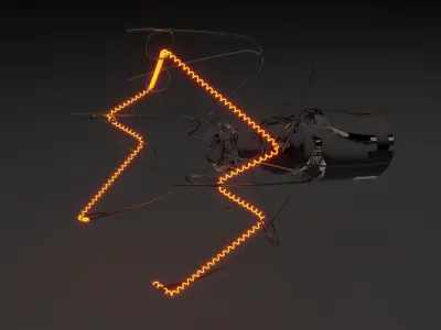 Illuminated Microwave Lamp 3D model