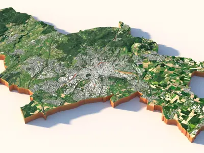 Aachen terrain city 3D model