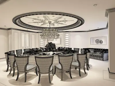 Business Restaurant - Coffee - Banquet  176 3D model