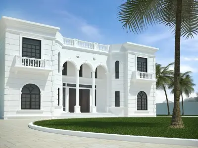 WHITE VILLA 3D model buy