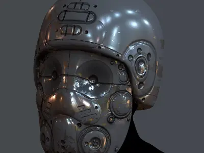 Gas mask helmet 3d model scifi Low-poly Low-poly 3D model 36